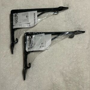 2 new IKEA KROKSHULT bracket black shelf home diy metal home decor wall hangin